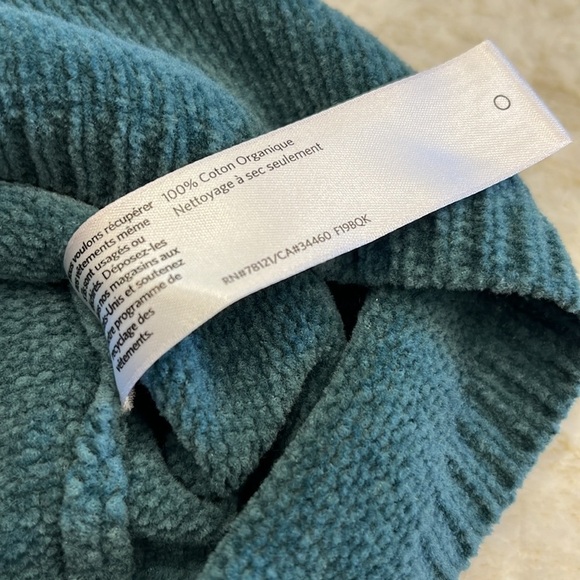 Eileen Fisher Boxy Velour Top | Teal Ribbed‎ Cotton | Size Medium - Picture 7 of 10